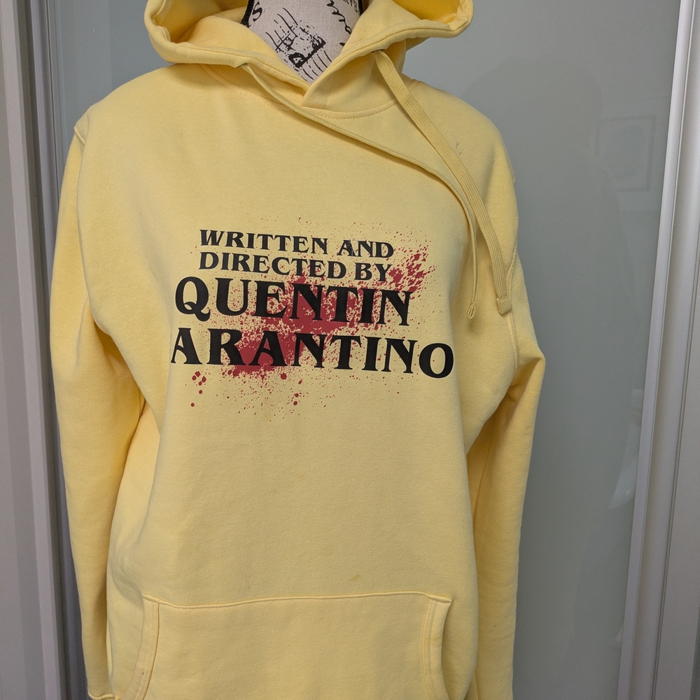 Yellow Hoodie with Graphic Text